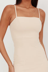Tomie Tulle Hem Maxi Dress Beige Combo