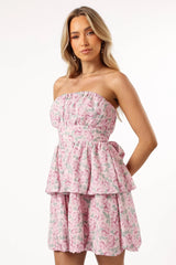 Kingsley Mini Ruffle Dress - Pink Purple
