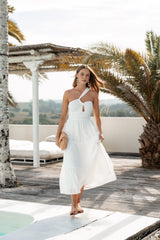 Vinny One Shoulder Maxi Dress - White