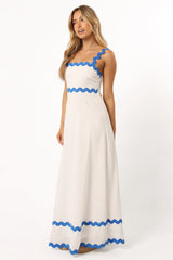 Nancy Maxi Dress - Blue/White