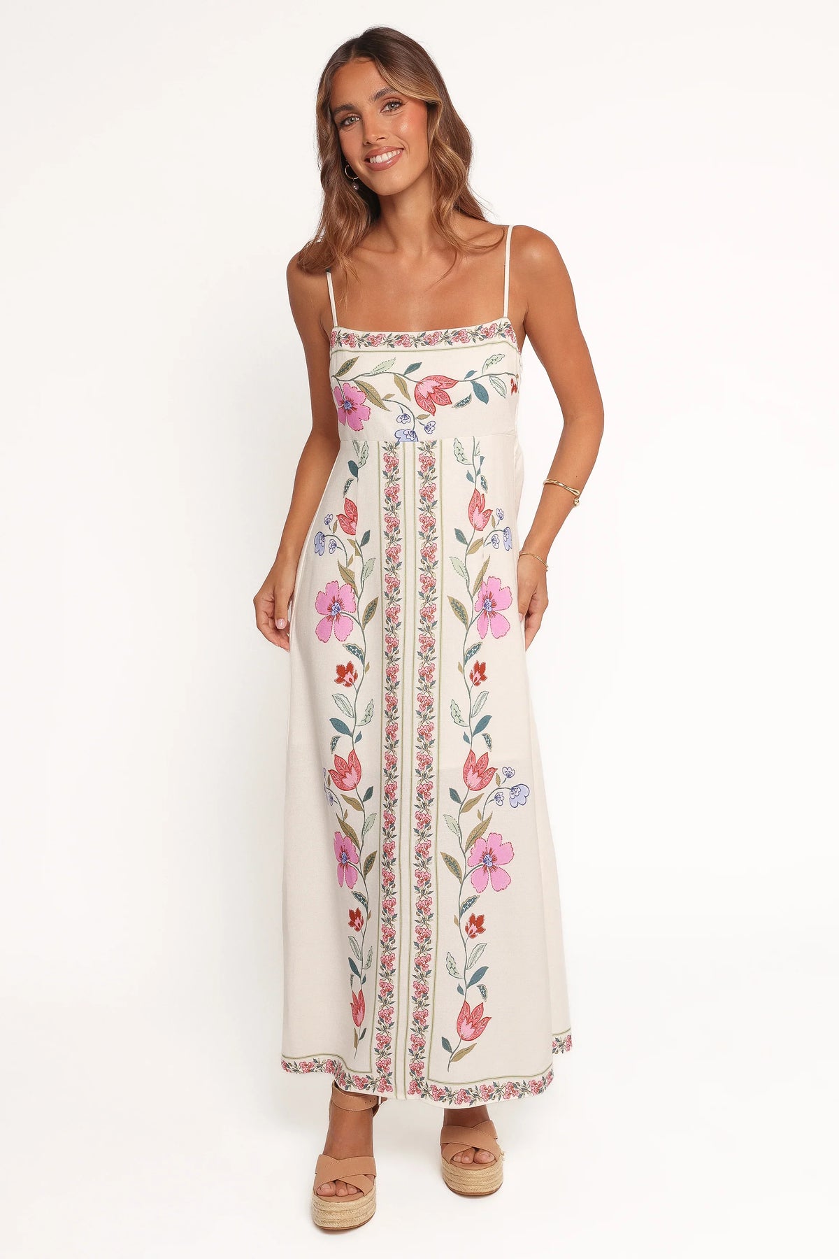 Vesta Midi Dress - Pink Multi