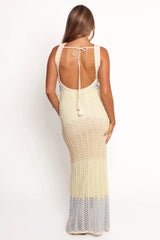 Tanith Maxi Knit Dress - Lime Multi