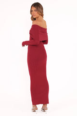 Lindsey Knit Dress - Dark Red