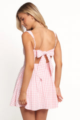 Althea Mini Dress - Pink Gingham