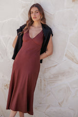 Shyla Midi Dress - Brown