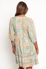 Arden Mini Dress - Green Multi