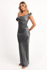 Selma Off Shoulder Maxi Dress - Steel Gray