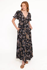 Loveen Maxi Dress - Black Floral