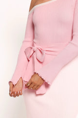 Milan Off Shoulder Midi Dress - Pink