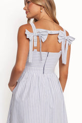 Johanna Midi Dress - Grey/White