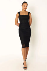 Naomi Midi Dress - Black