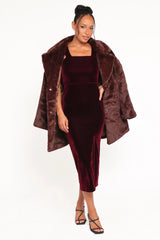 Hyatt Velvet Dress - Burgundy
