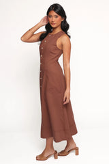 Kingsley Midi Dress - Chocolate