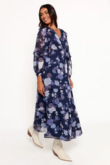 Korina Long Sleeve Maxi Dress - Vintage Blues