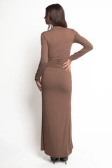 Nelson Long Sleeve Maxi Dress - Mocha