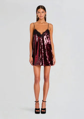 Olive Sequin Lace Dress
