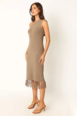 Winne One Shoulder Knit Dress - Olive