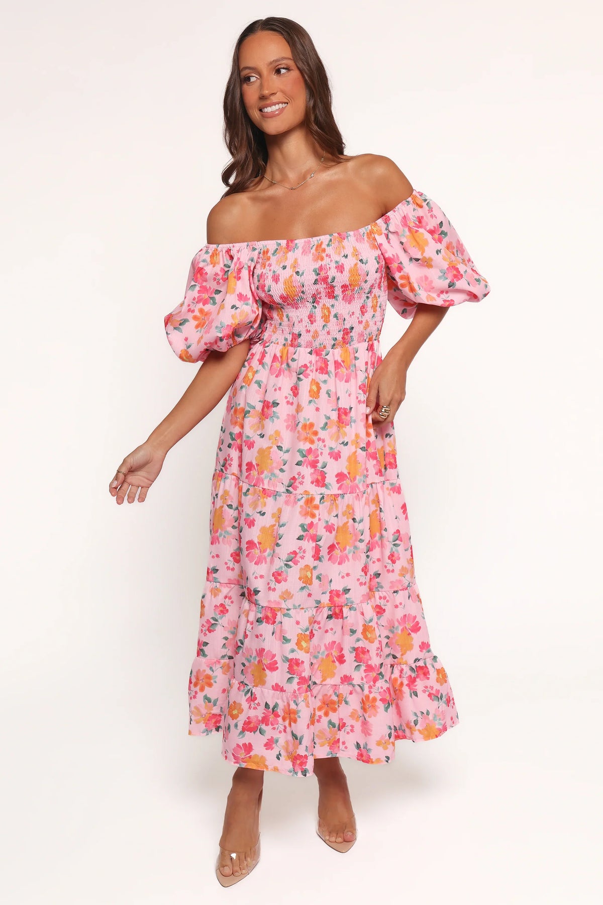 Soliel Midi Dress - Pink Floral