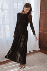 Shirley Long Sleeve Maxi Dress - Black