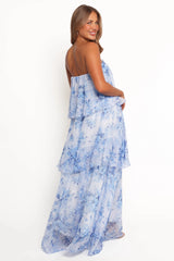 Bloom Strapless Maxi Dress - Blue