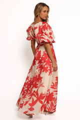 Ellery Midi Dress - Red Floral