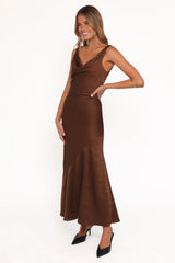 Zabrina Midi Dress - Brown Floral