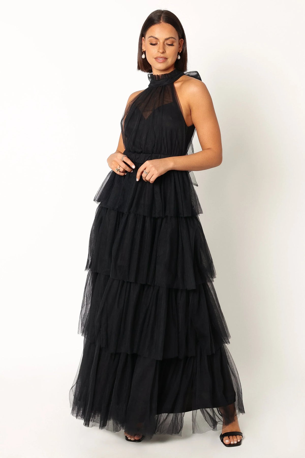 Frances Halterneck Maxi Dress - Black