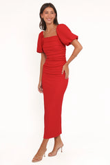 Carey Midi Dress - Red