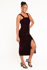 Hyatt Velvet Dress - Burgundy
