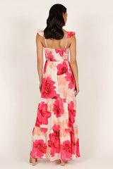Tilly Shirred Maxi Dress - Pink
