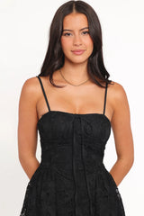 Roselle Lace Mini Dress - Black