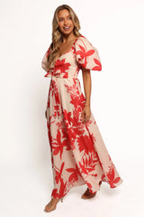 Ellery Midi Dress - Red Floral