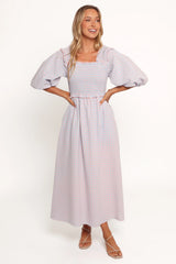 Lille Midi Dress - Blue Gingham