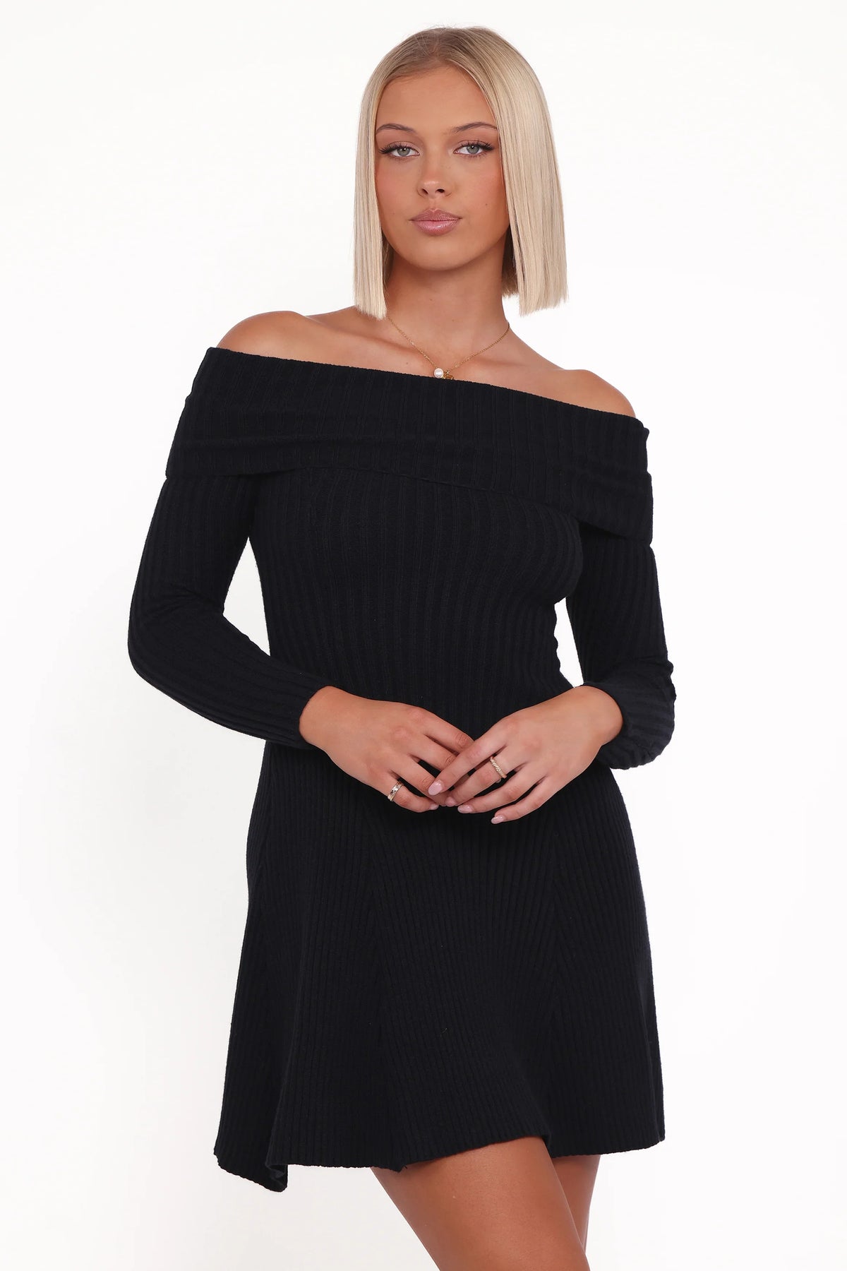 Francisco Long Sleeve Mini Dress - Black