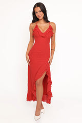 Judy Maxi Dress - Red Polka Dot