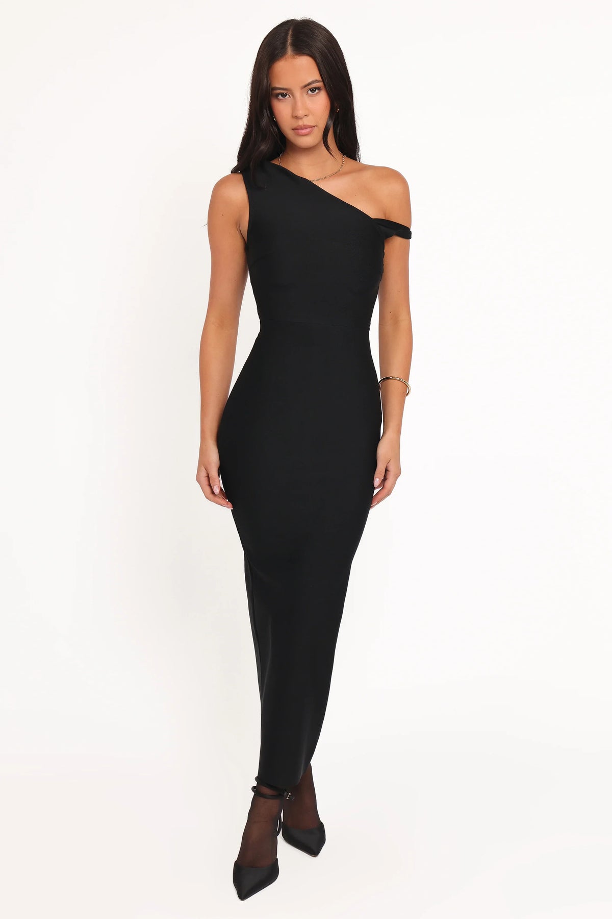Hudson Off Shoulder Midi Dress - Black