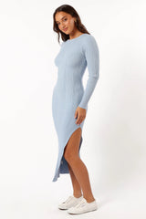 Mattie Long Sleeve Maxi Dress - Blue Grey