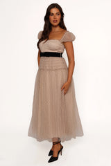 Bryn Midi Dress - Nude