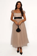 Bryn Midi Dress - Nude