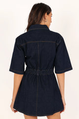 Hailey Denim Mini Dress - Dark Denim