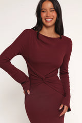 Nash Long Sleeve Dress - Deep Red