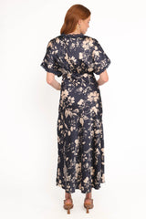 Laurent Midi Dress - Navy Cream Floral