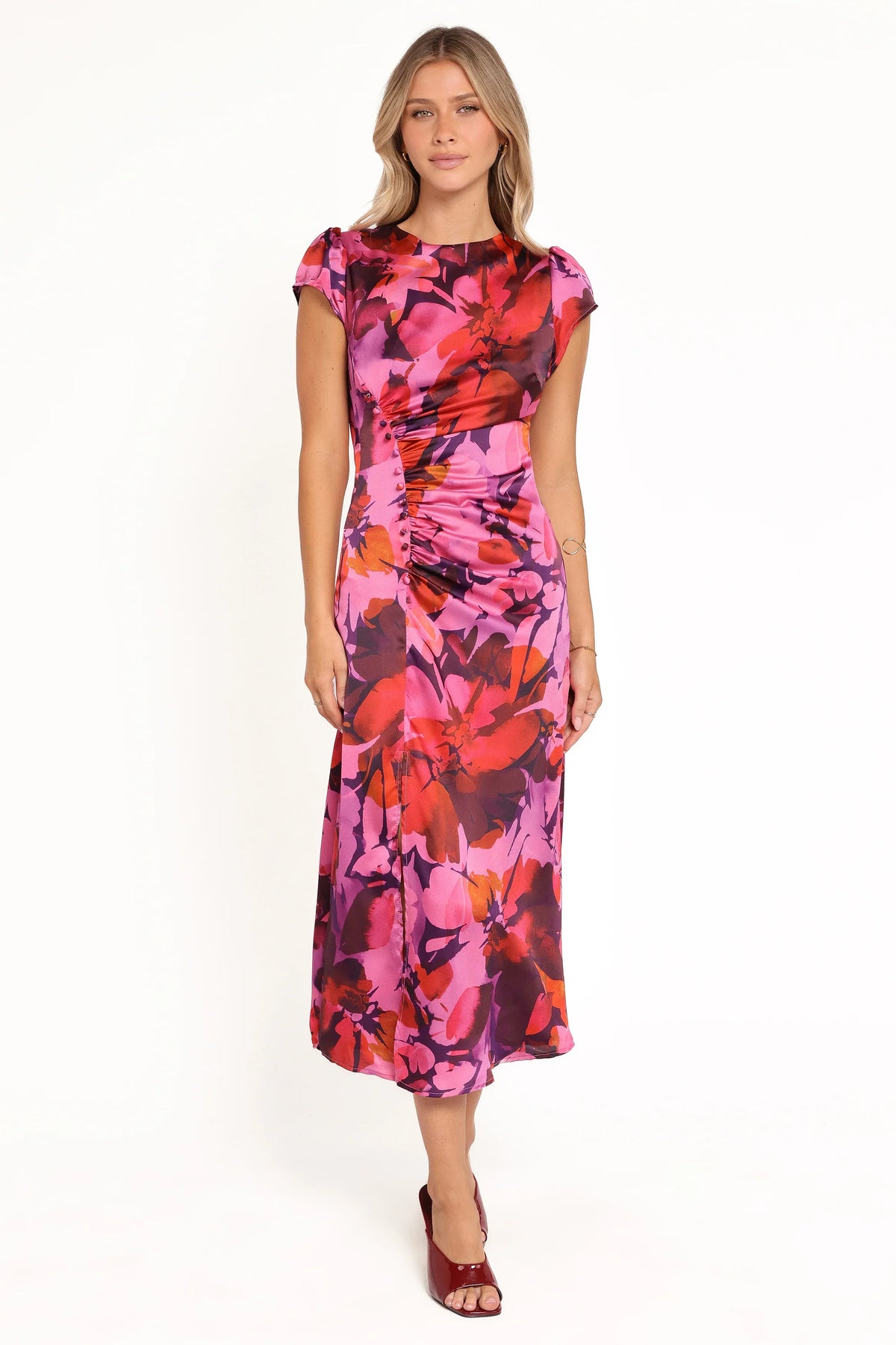 Lisbeth Midi Dress - Magenta Floral