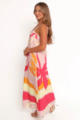 Sofia Maxi Dress - Pink Palm
