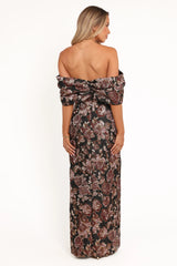 Lilia Maxi Dress - Black Floral
