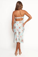 Benton Strapless Midi Dress - Cherry Print