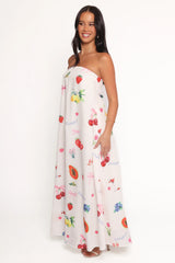 Soph Strapless Maxi Dress - Ciao Bow Print