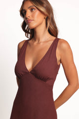 Shyla Midi Dress - Brown