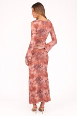 Nash Long Sleeve Dress - Blurred Botanics