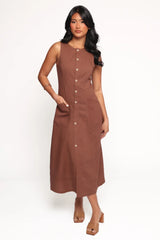 Kingsley Midi Dress - Chocolate